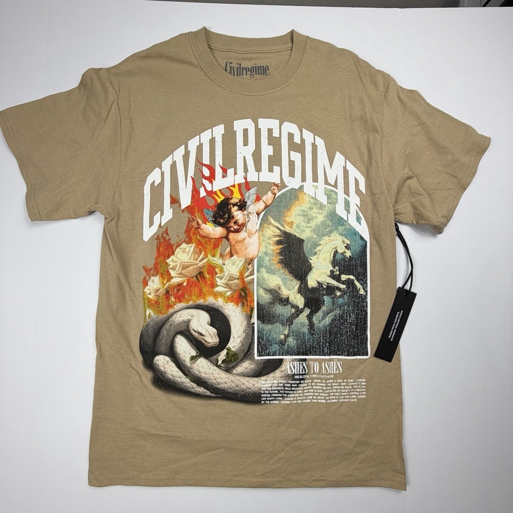 Civil Regime‎ "Ashes to Ashes" Graphic T-Shirt Size Medium NWT